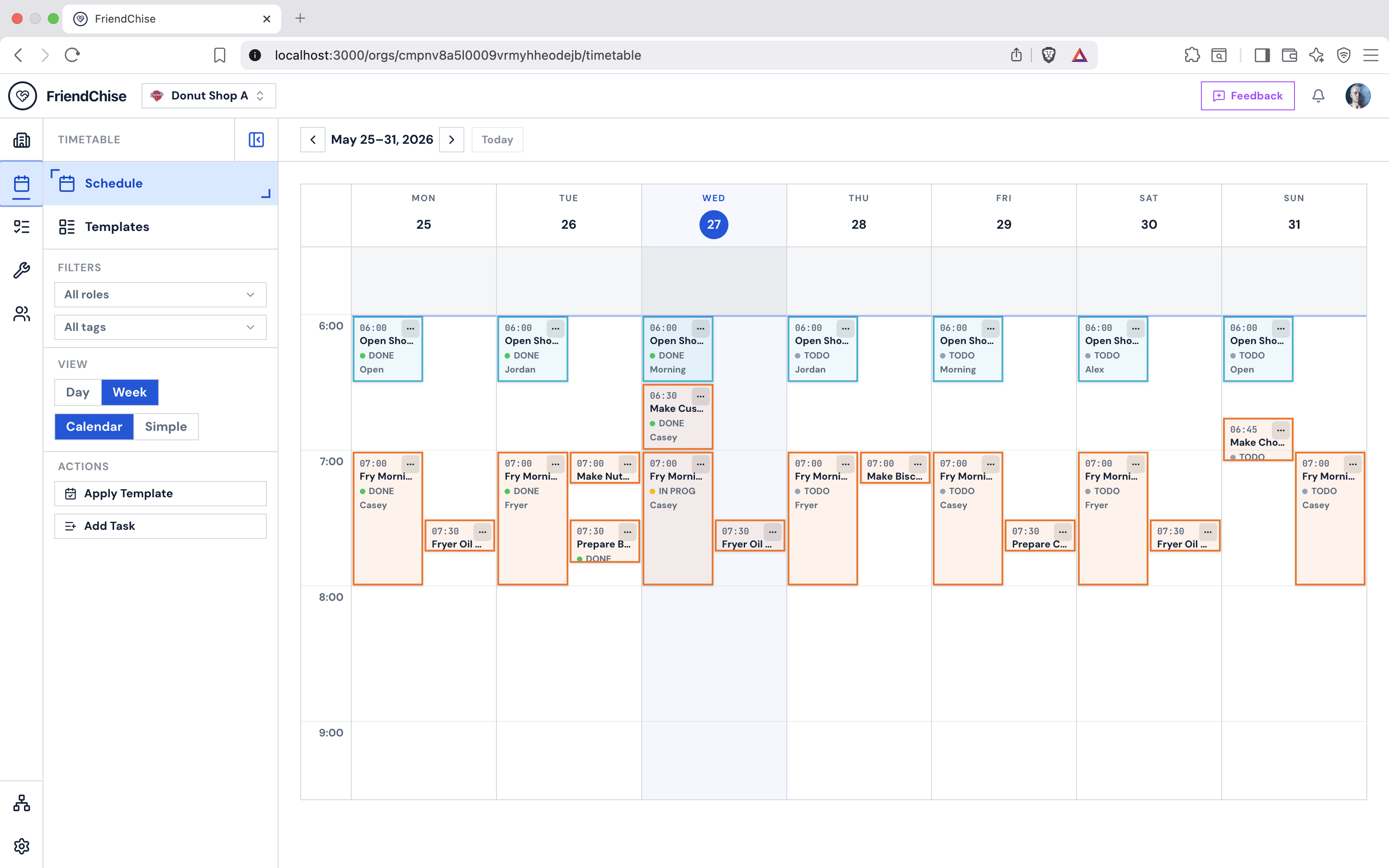 Timetable